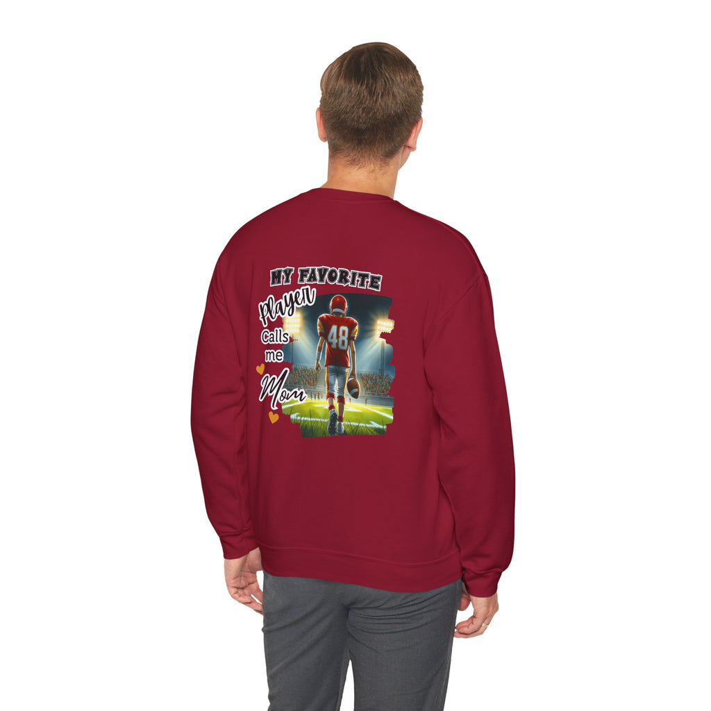 My Favorite Player Calls Me Mom Crewneck Sweatshirt, Family Sweatshirt, Sports Mom Gift, Football Sweatshirt, Unisex Casual Wear