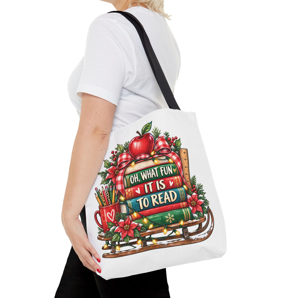 Books & Fun Tote Bag | Reading Lover Gift, Cute Book Bag, Teacher Appreciation, Library Tote, Literary Accessory