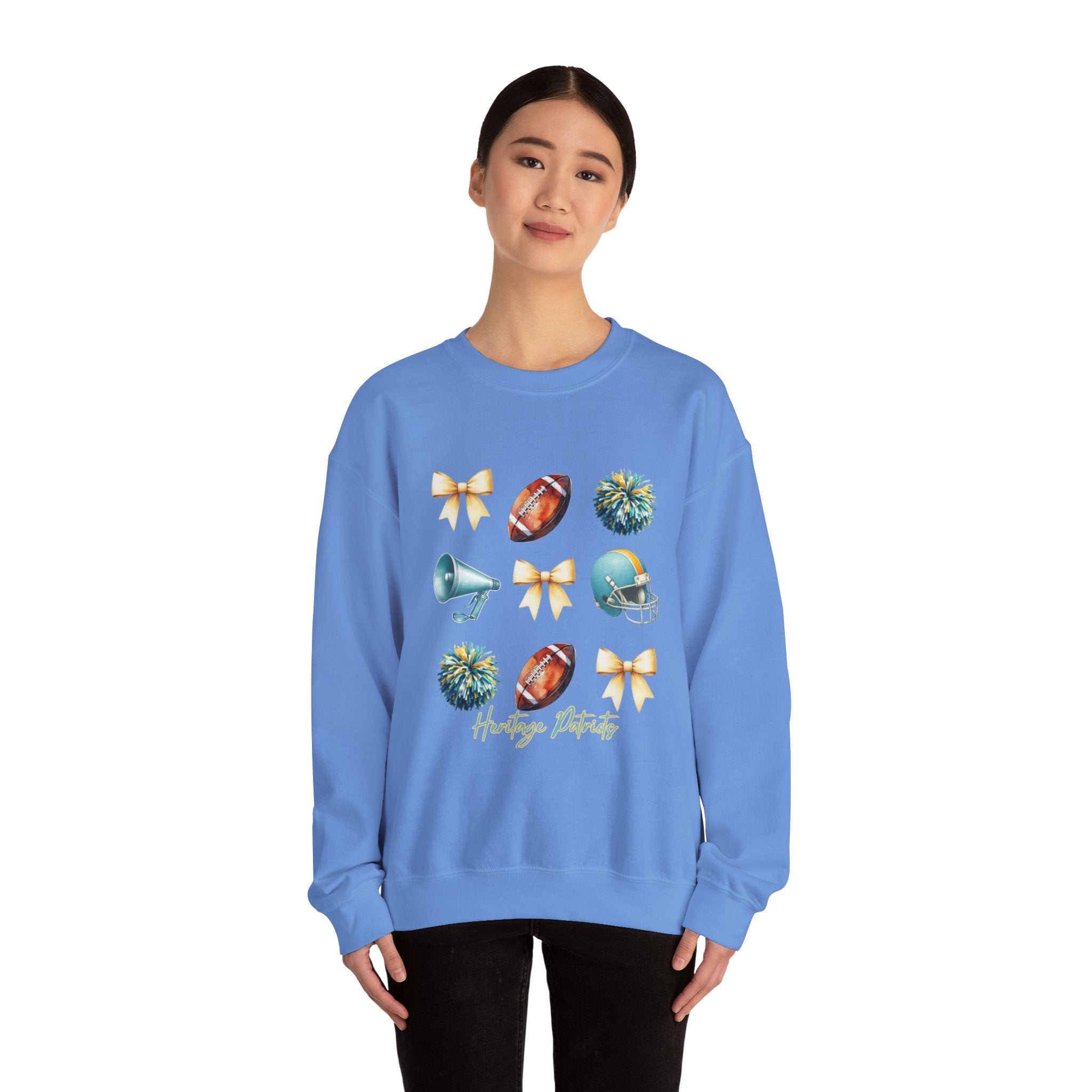 Football Cheer Icons Sweatshirt | Helmet, Pom-Poms, Megaphone