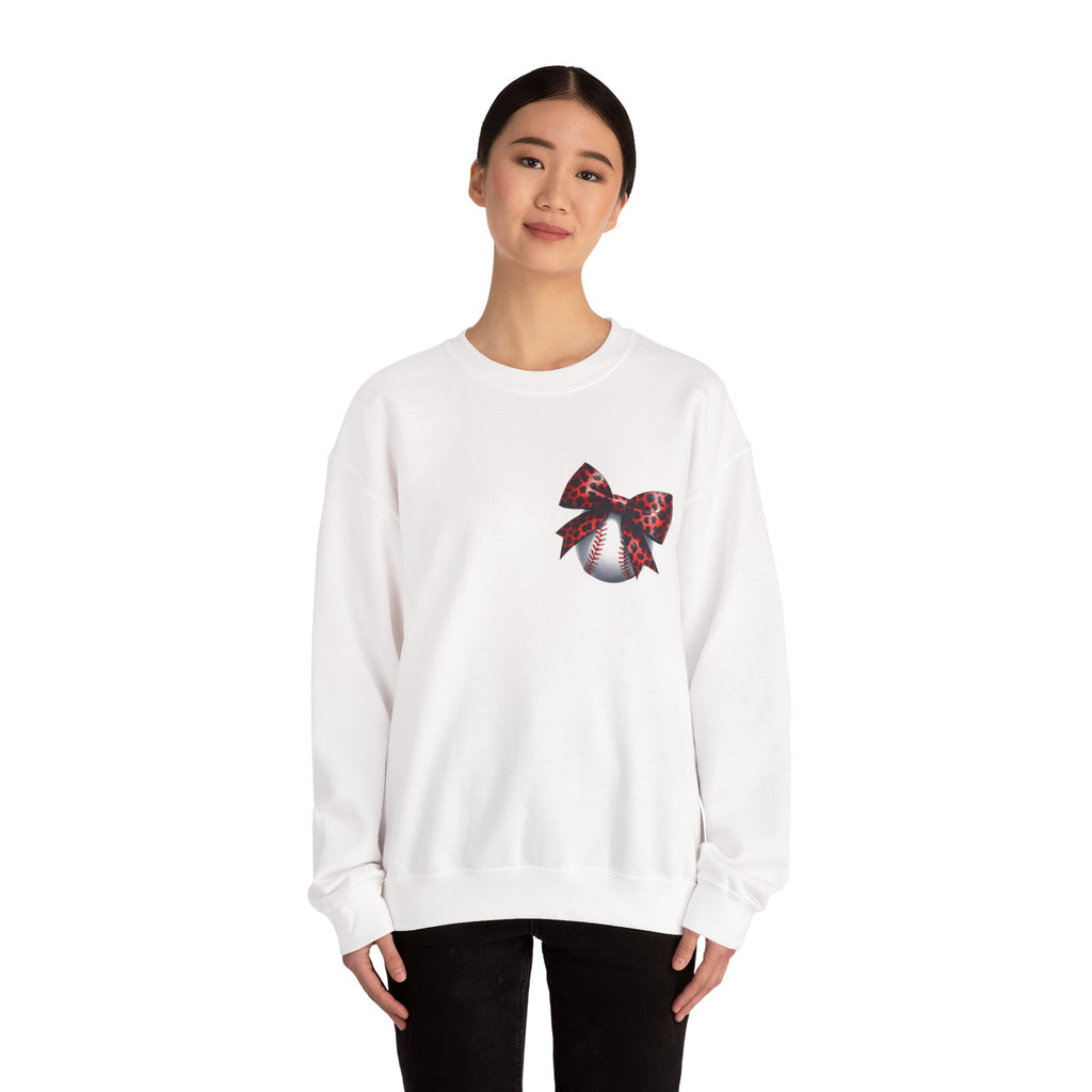 Spartans Baseball Red Leopard Bow Baseball
