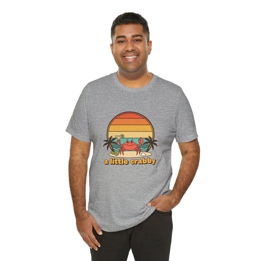 A Little Crabby Crab Sunset T-Shirt | Beach Palm Illustration