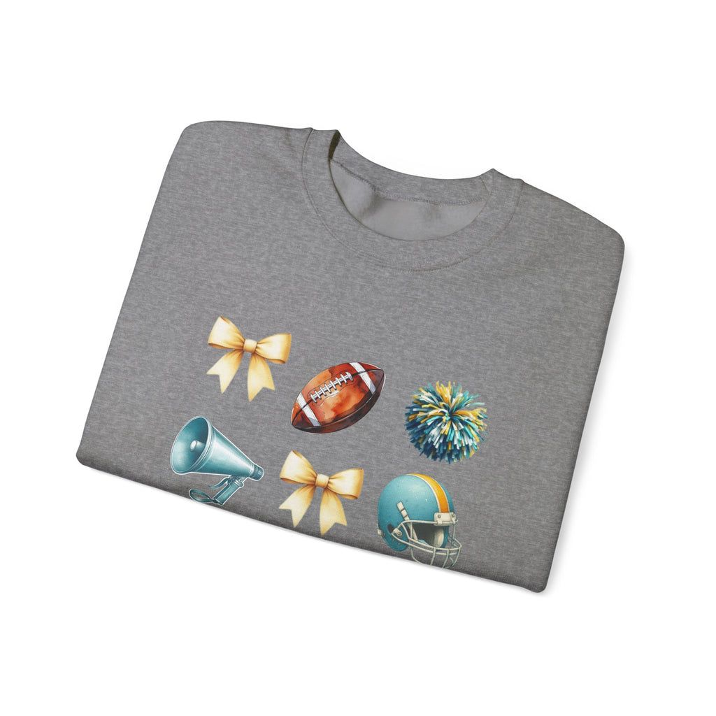 Football Cheer Icons Sweatshirt | Helmet, Pom-Poms, Megaphone