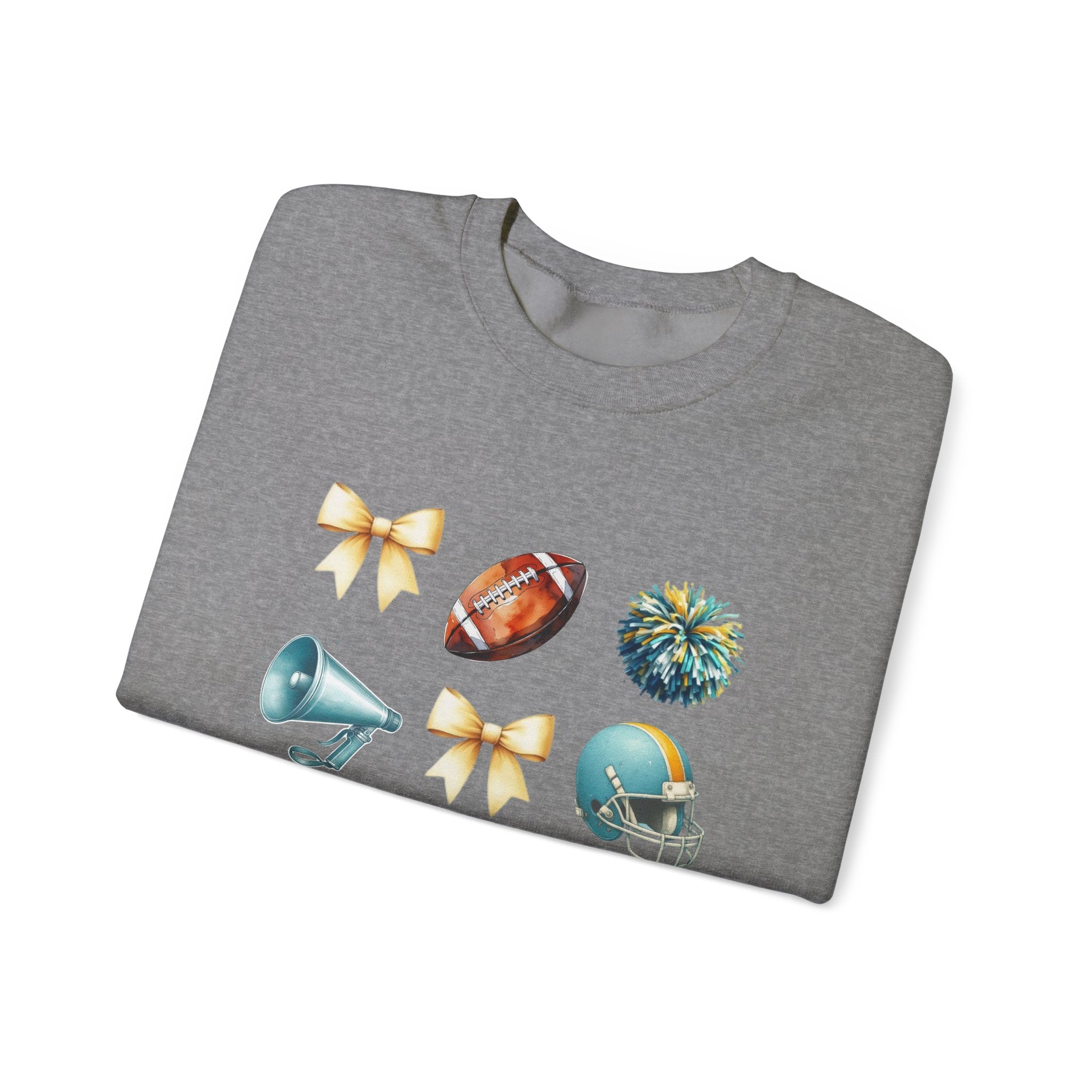 Football Cheer Icons Sweatshirt | Helmet, Pom-Poms, Megaphone