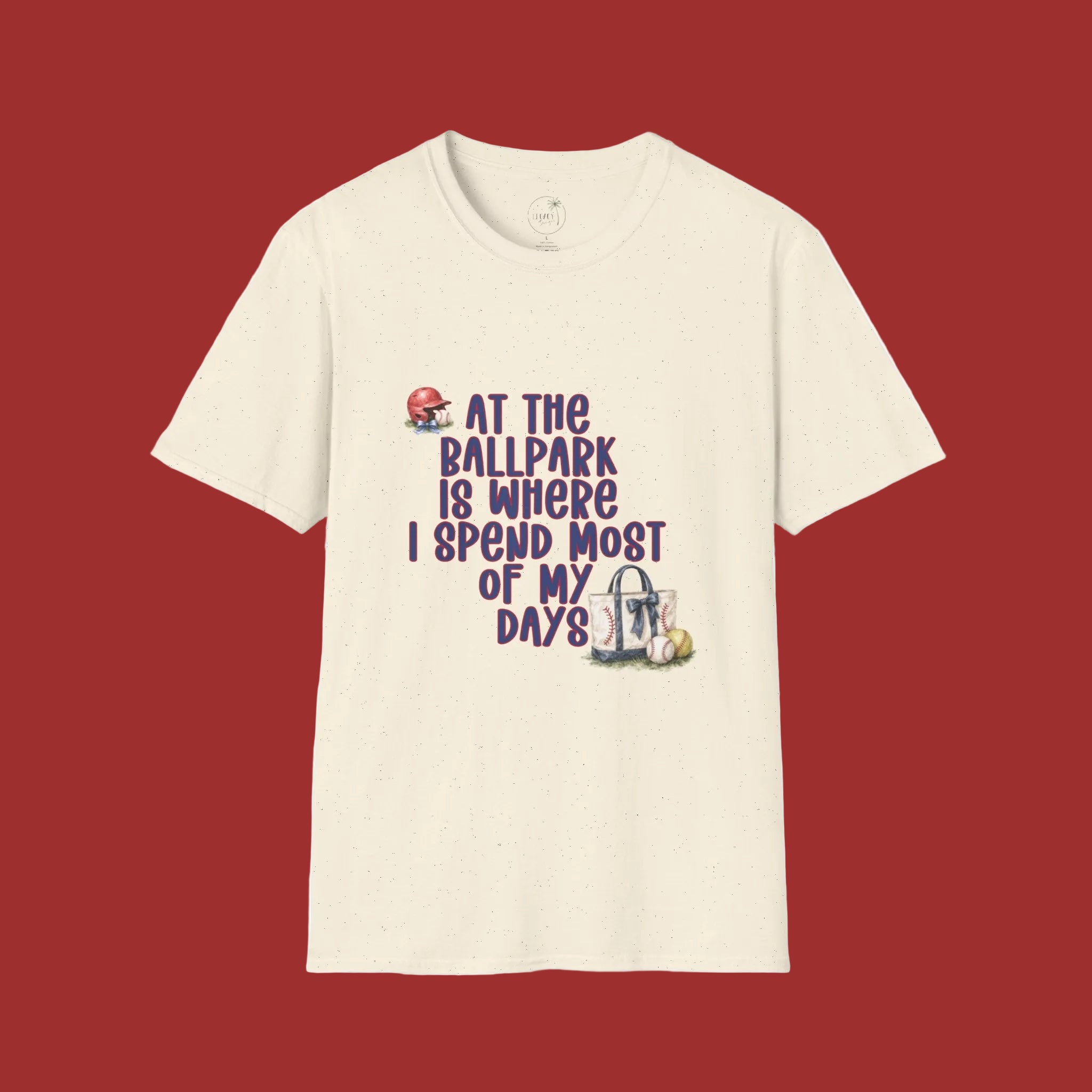 Baseball Fan T-Shirt — "At the Ballpark Is Where I Spend Most of My Days" Graphic Tee