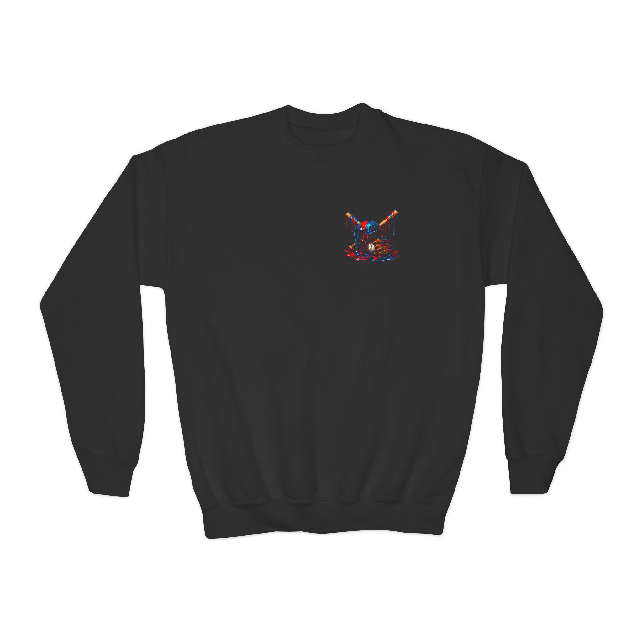 Drip Baseball Helmet Youth Sweatshirt | Drip Graphic, Sports Skull