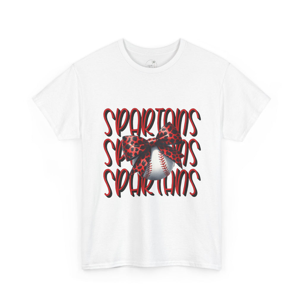 Spartans Baseball Tee | Leopard Bow Baseball Graphic