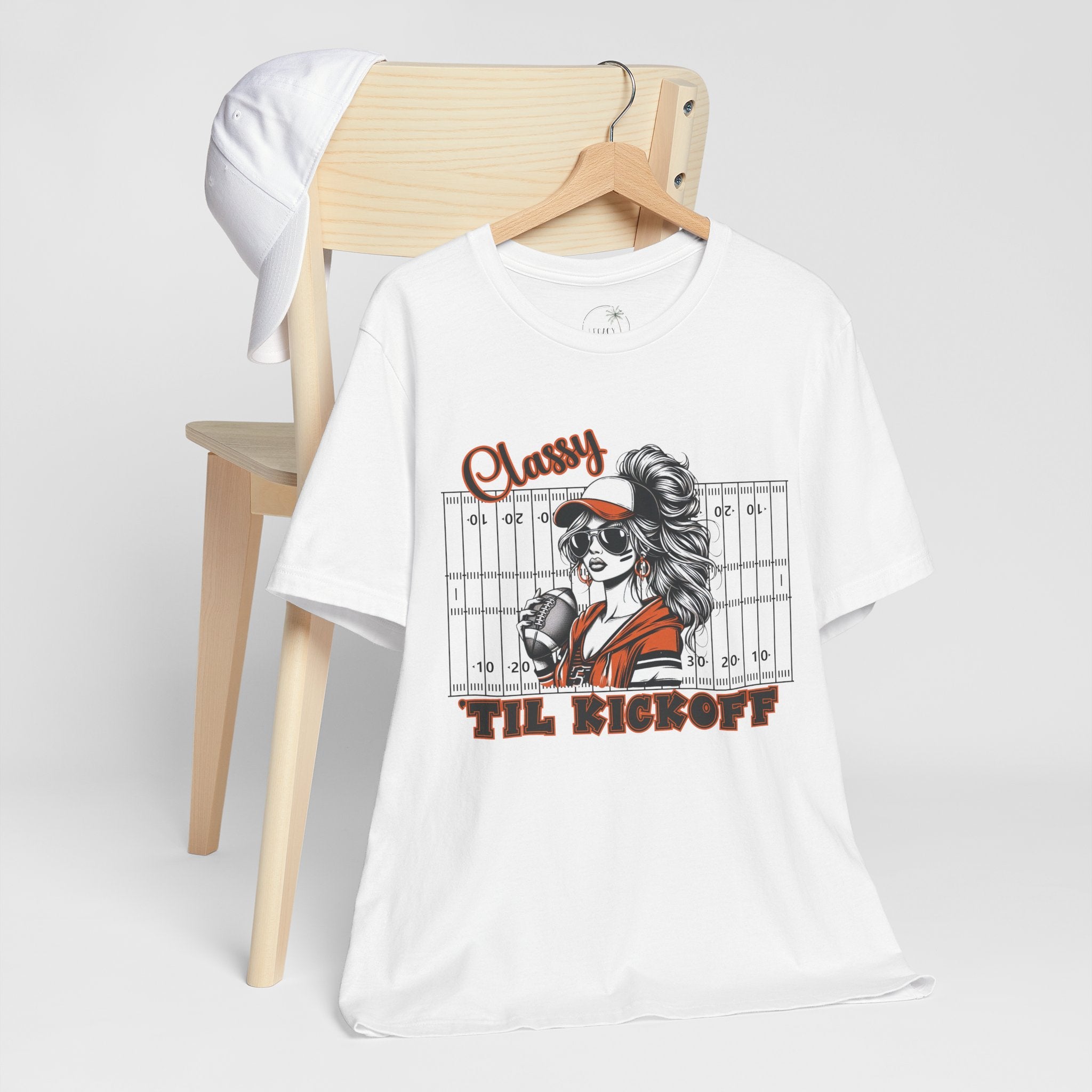 Classy Til Kickoff Football T-Shirt | Womens Game Day Tee | Cute Football Mom Shirt | Tailgate Outfit Fall Sports Fan Gift