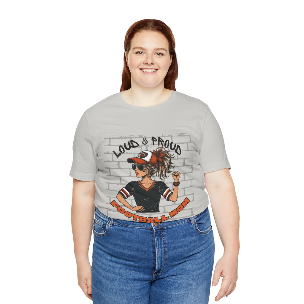 Loud & Proud Football Mom Shirt Game Day Tee for Sports Moms and Parents Support Your Player Graphic T-Shirt Game Day Outfit
