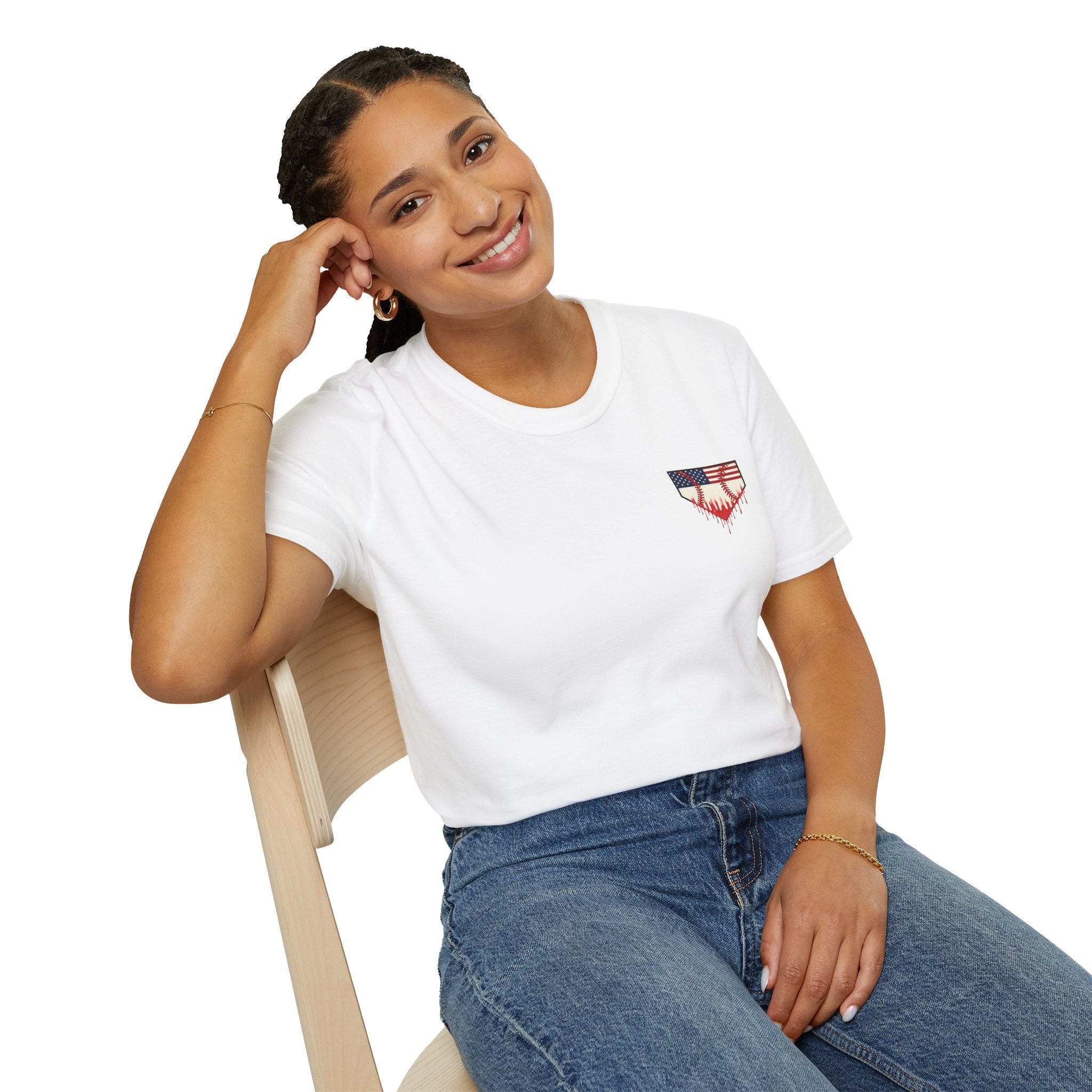 Rebels American Flag Baseball T-Shirt |American Flag Home Plate Drip Design
