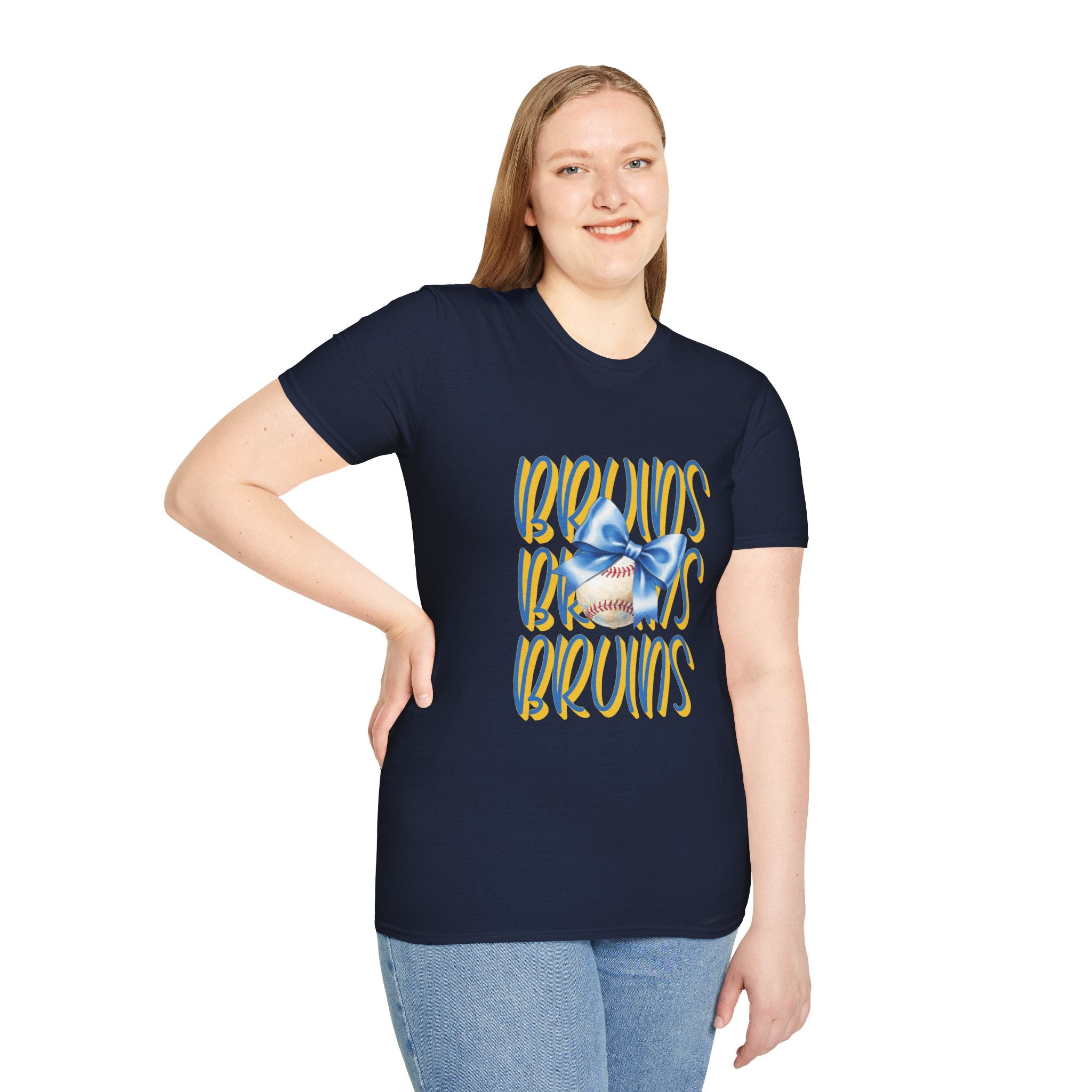 Bruins Baseball with Blue Bow T-Shirt | Sports Team Fan Tee