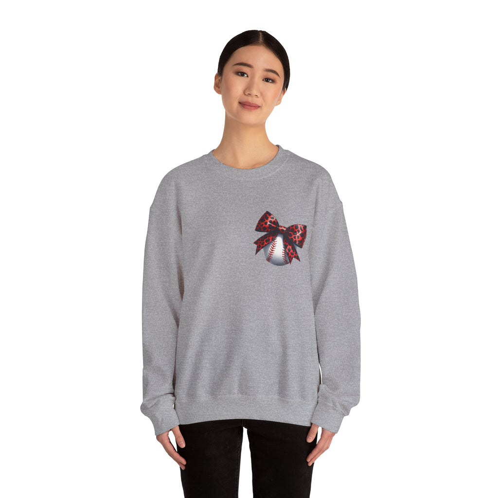 Spartans Baseball Red Leopard Bow Baseball