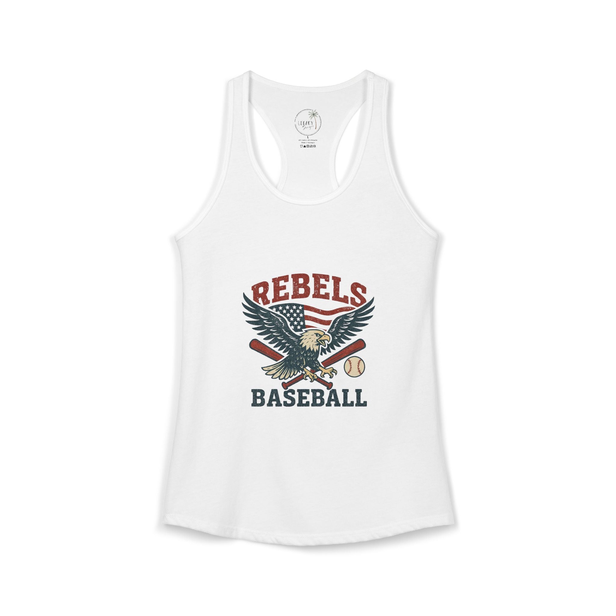 Rebels Baseball Tank Women's Ideal Racerback Tank