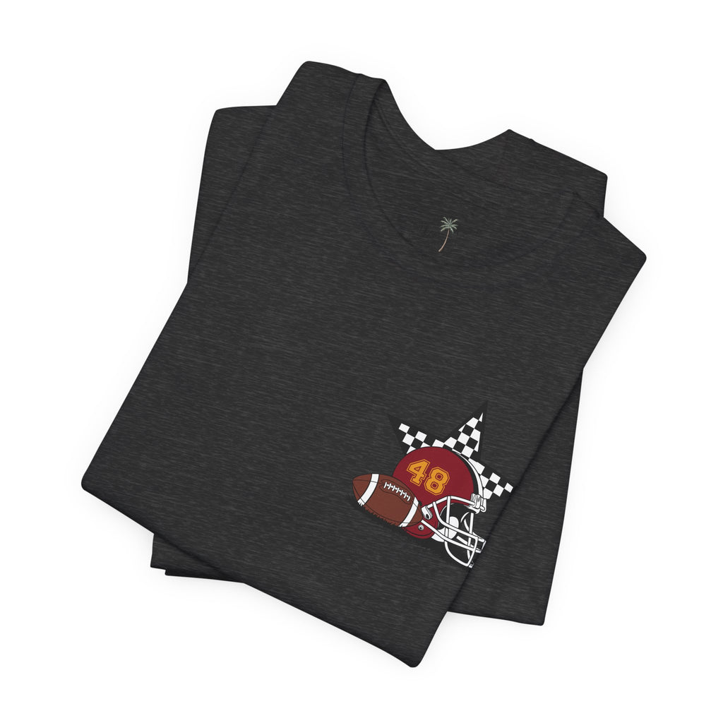 My Favorite Player Calls Me Mom Football T-Shirt | Proud Football Mom Tee | Game Day Shirt for Moms | Sports Mom Gift