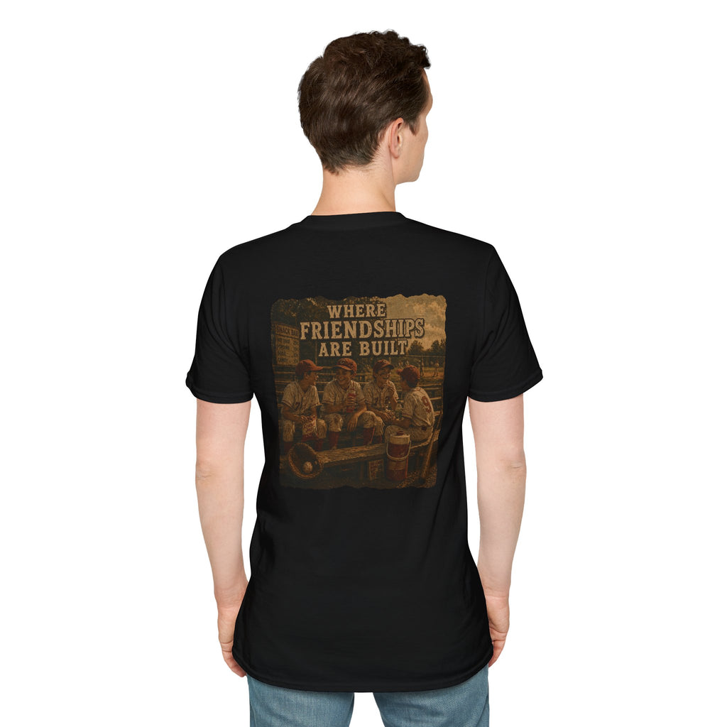 Vintage Baseball Nostalgia Shirt, Where Friendships Are Built Tee, Classic Baseball Fan Shirt, Game Day Graphic Tee, Sports Lover Gift