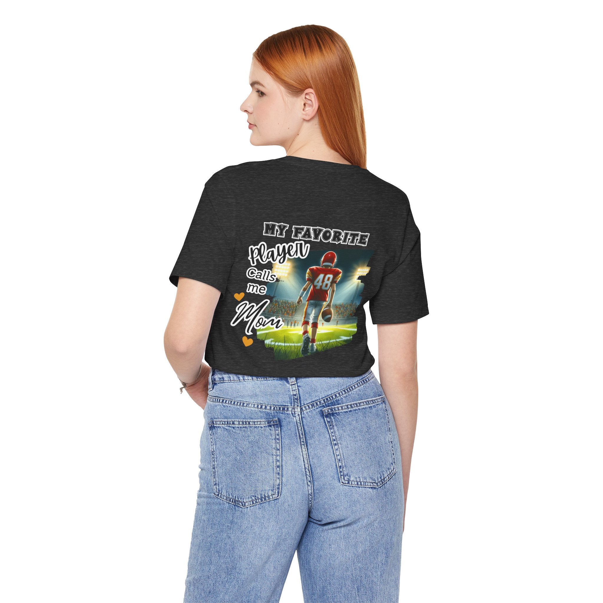 My Favorite Player Calls Me Mom Football T-Shirt | Proud Football Mom Tee | Game Day Shirt for Moms | Sports Mom Gift