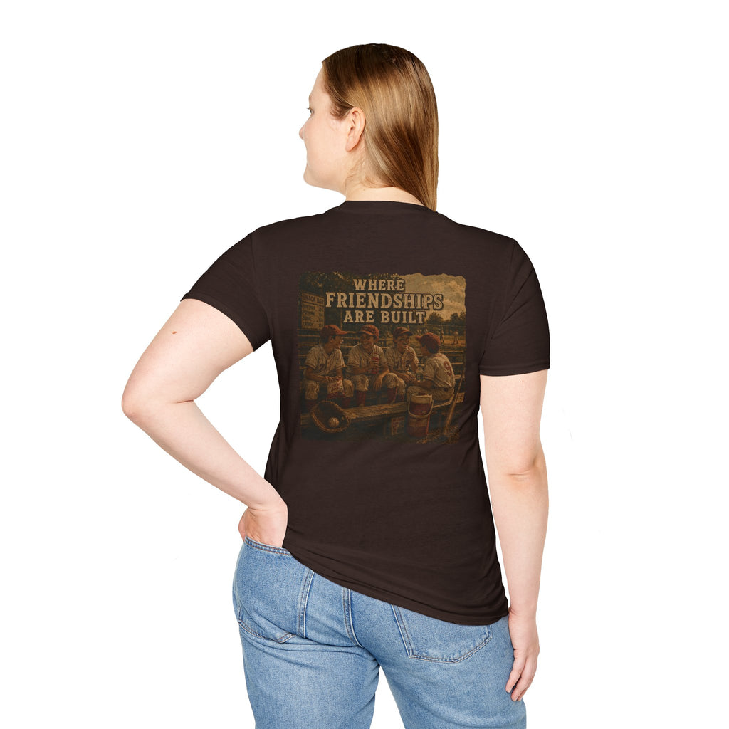 Vintage Baseball Nostalgia Shirt, Where Friendships Are Built Tee, Classic Baseball Fan Shirt, Game Day Graphic Tee, Sports Lover Gift