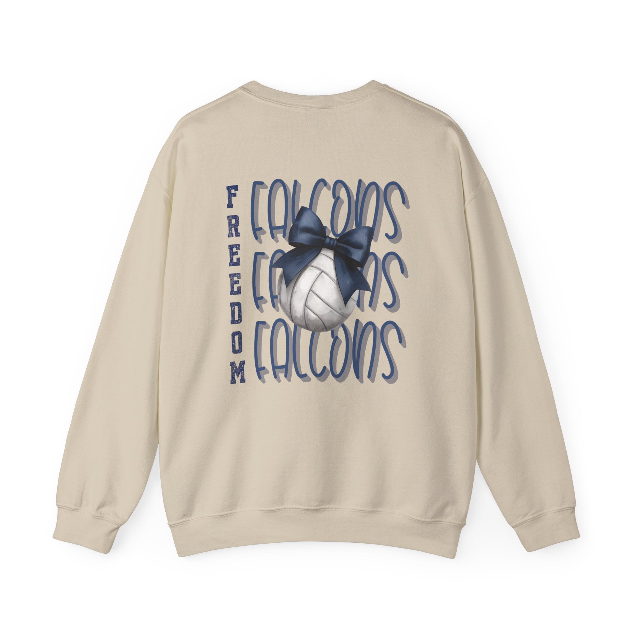 Falcons Freedom with Navy Bow Crewneck Sweatshirt