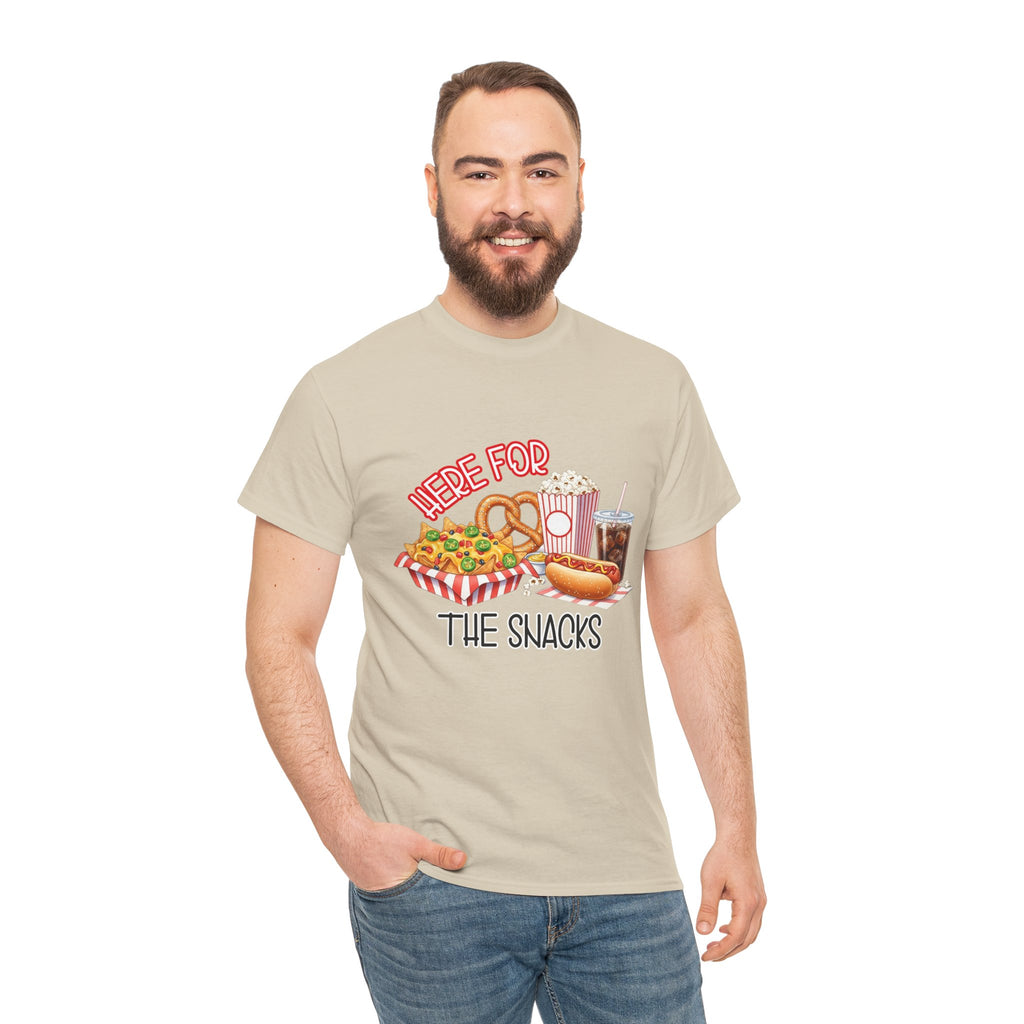 Here For The Snacks T-Shirt |Ballpark Snacks Nachos Popcorn Pretzel Soda