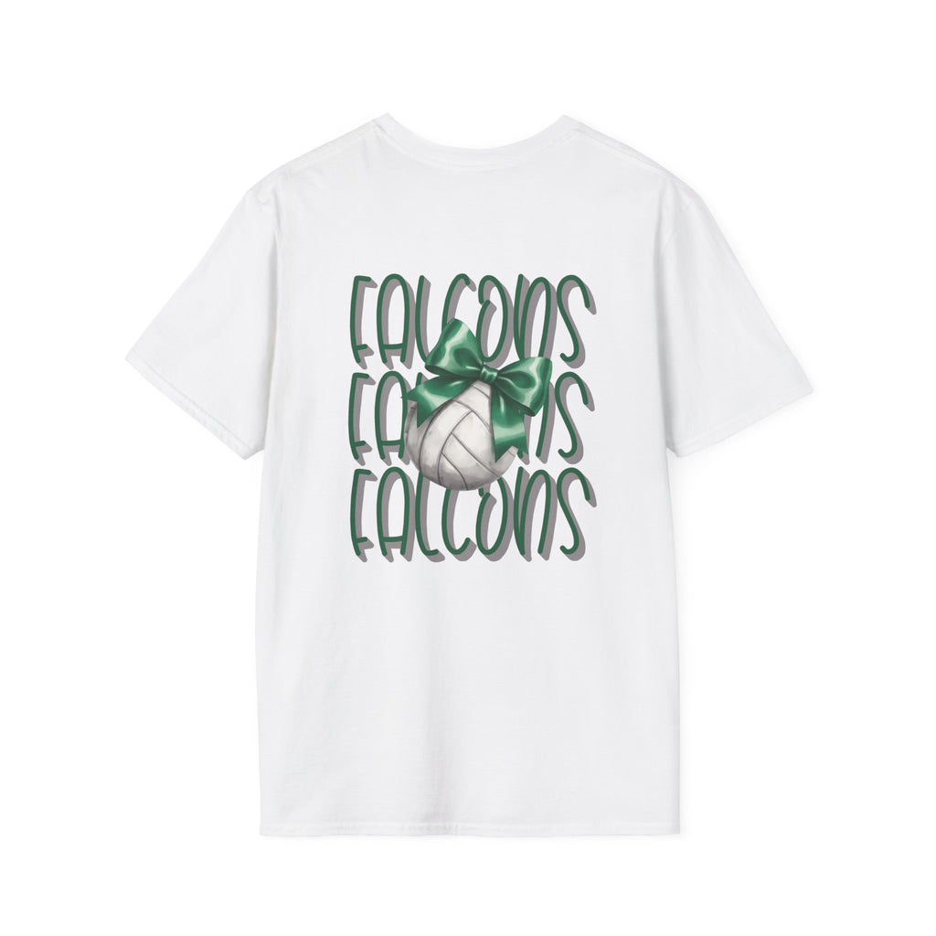 Green Bow Volleyball Falcons T-Shirt | Sports Team Spirit