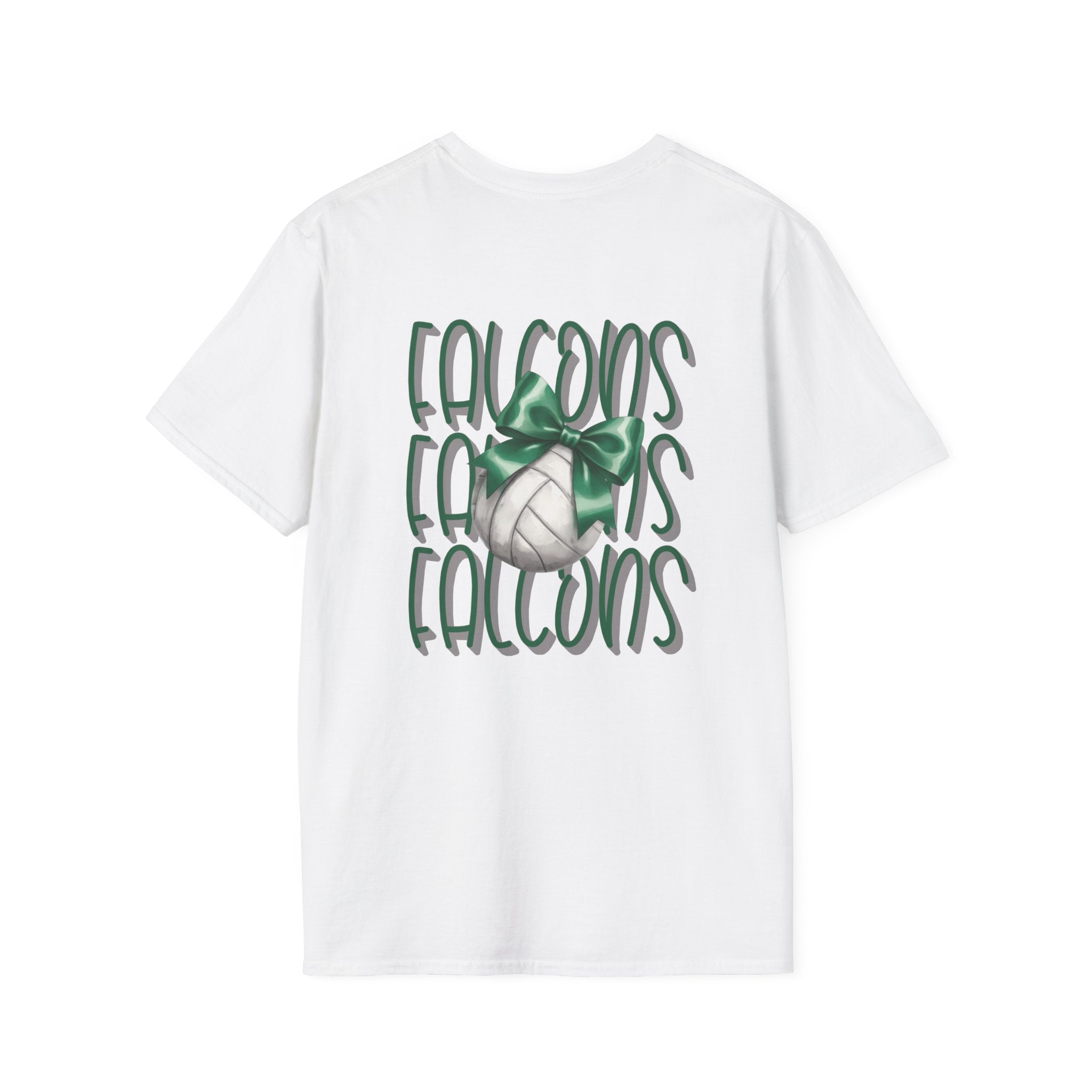 Green Bow Volleyball Falcons T-Shirt | Sports Team Spirit