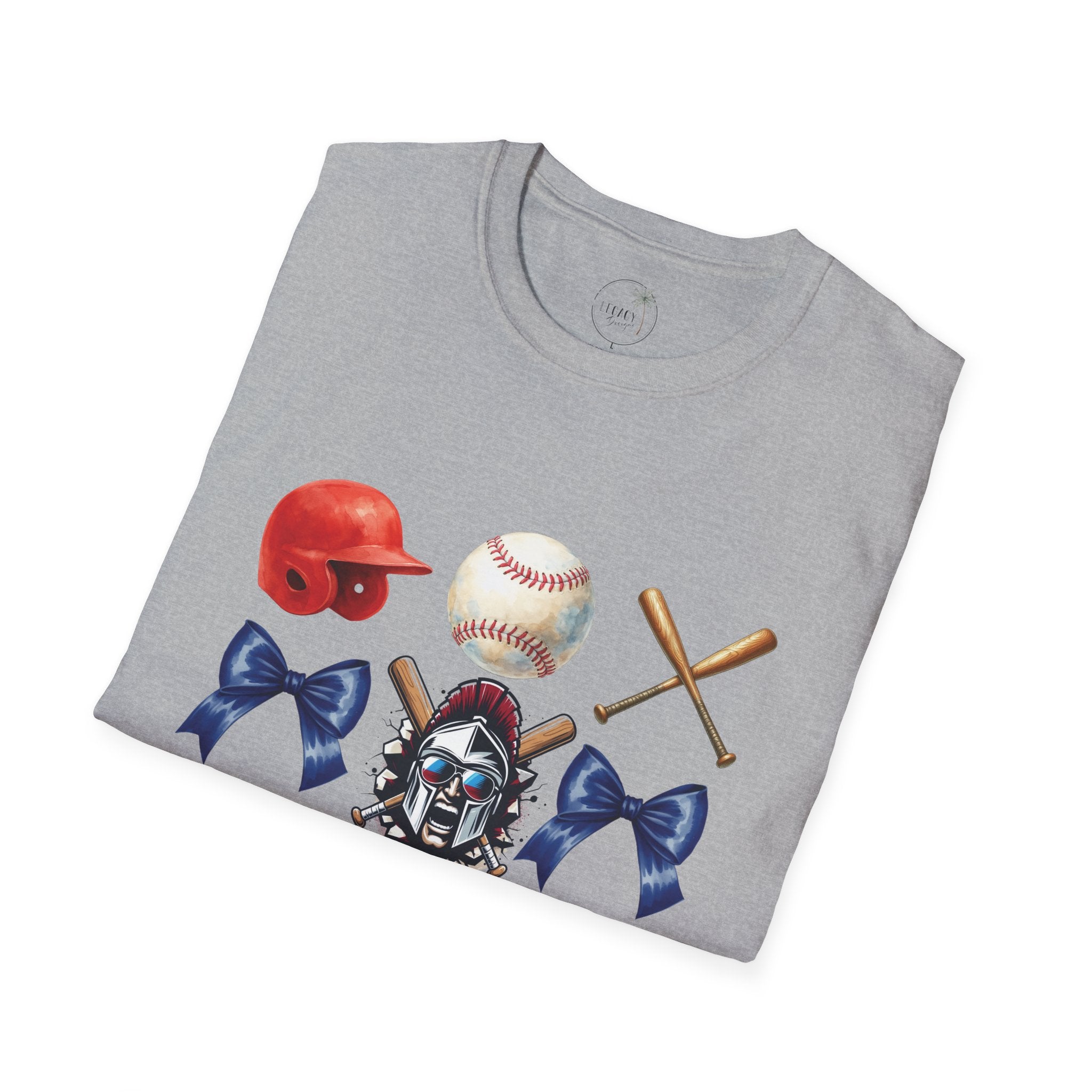Spartan Baseball Helmet and Gear T-Shirt | Baseball bats, balls, catcher mask, bows