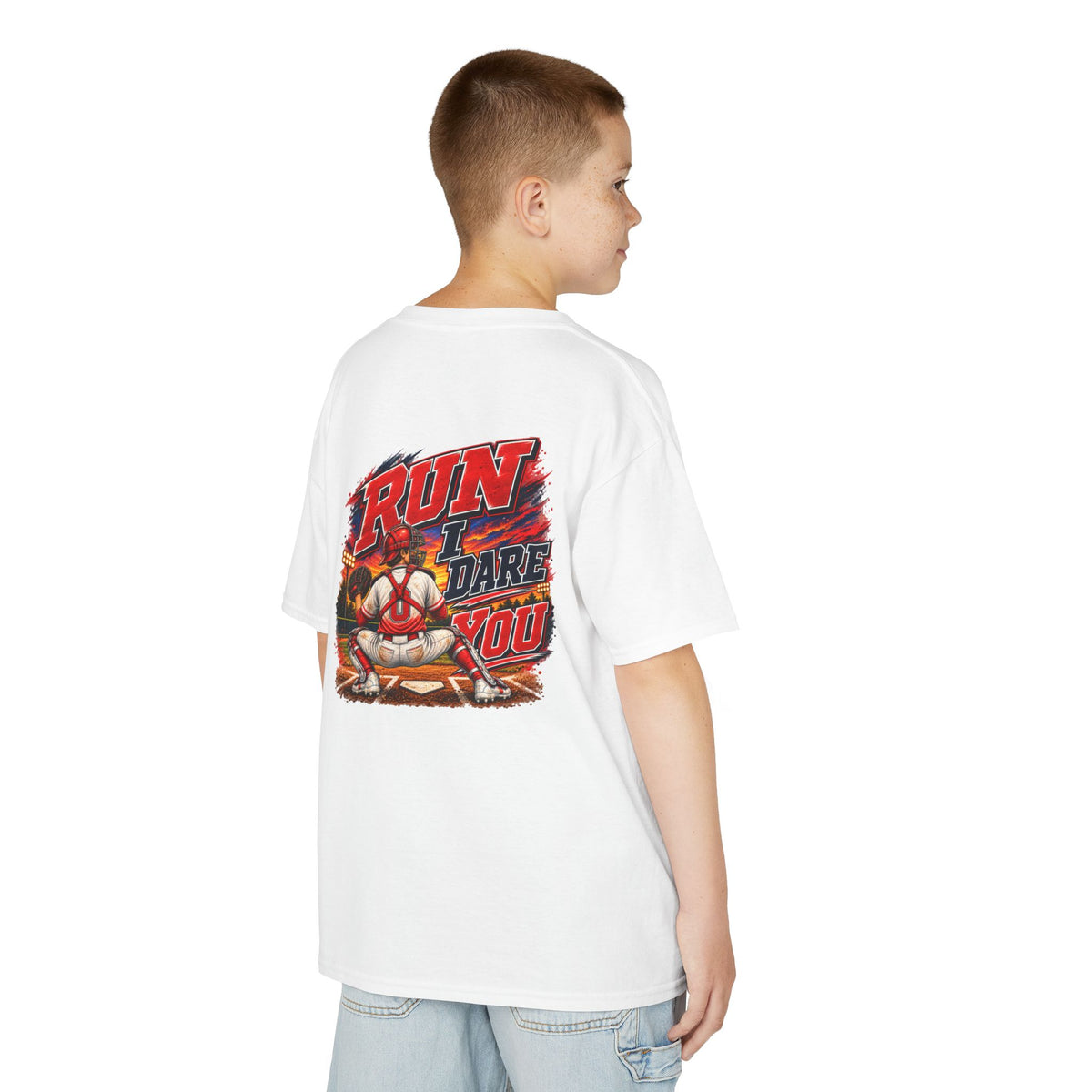 Baseball Catcher Kids Tee I Dare You Graphic tee