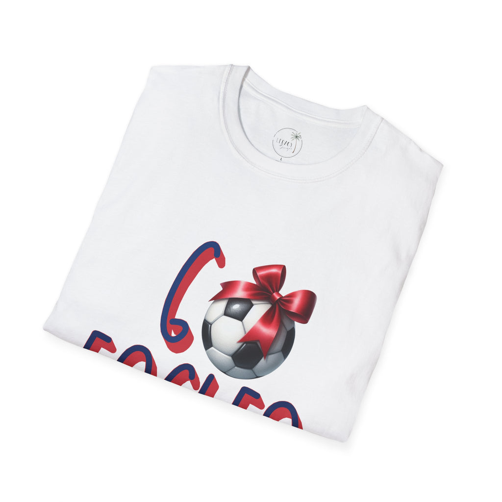 Eagles Soccer Ball Graphic T-Shirt | Red Blue Script