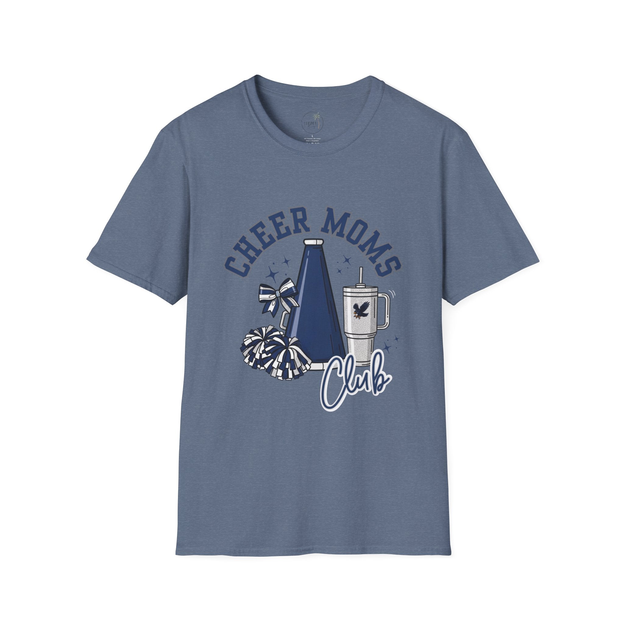 Cheer Moms Club T-Shirt | Pom Pom, Megaphone, Coffee Graphic