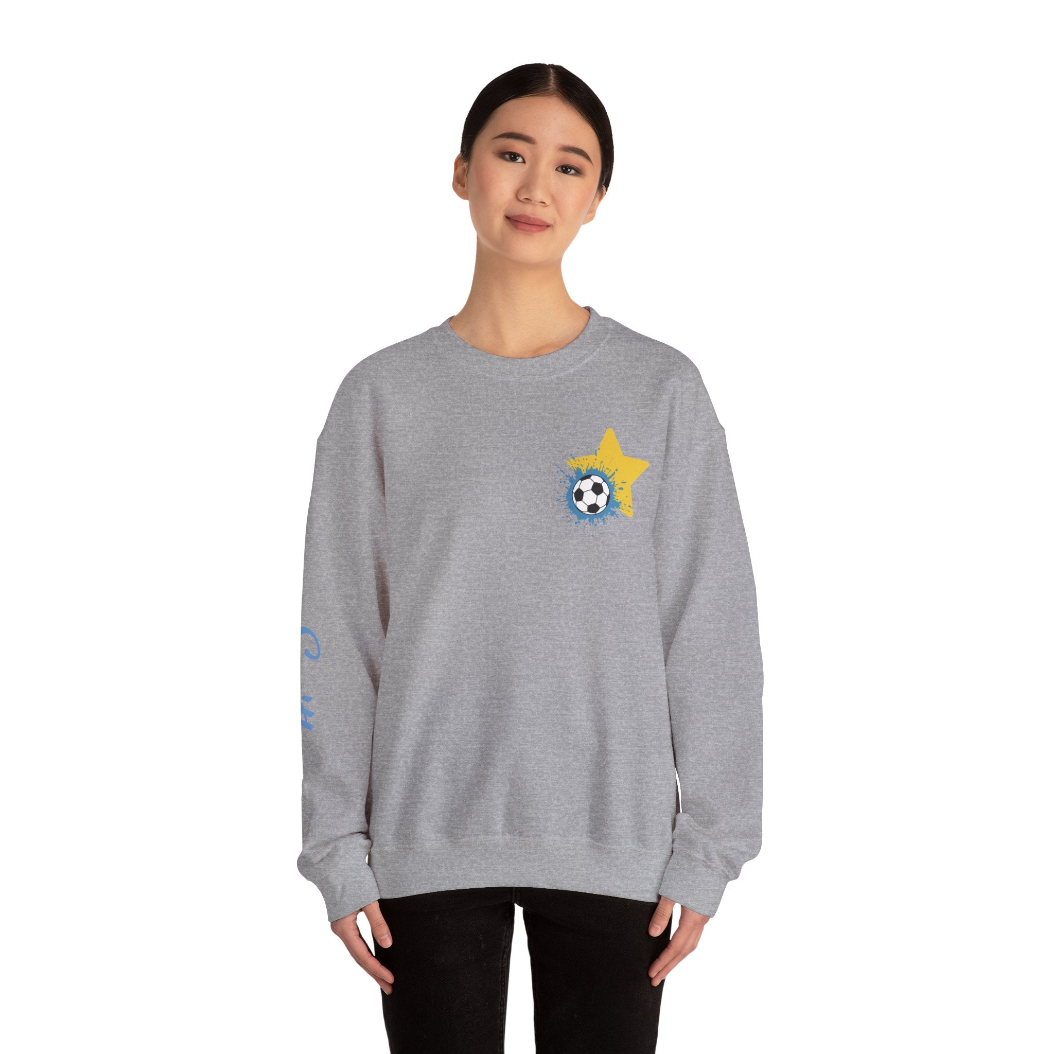 Heritage Patriots Soccer Player Graphic Sweatshirt | My Favorite Player Calls Me Mom, Custom Name Option