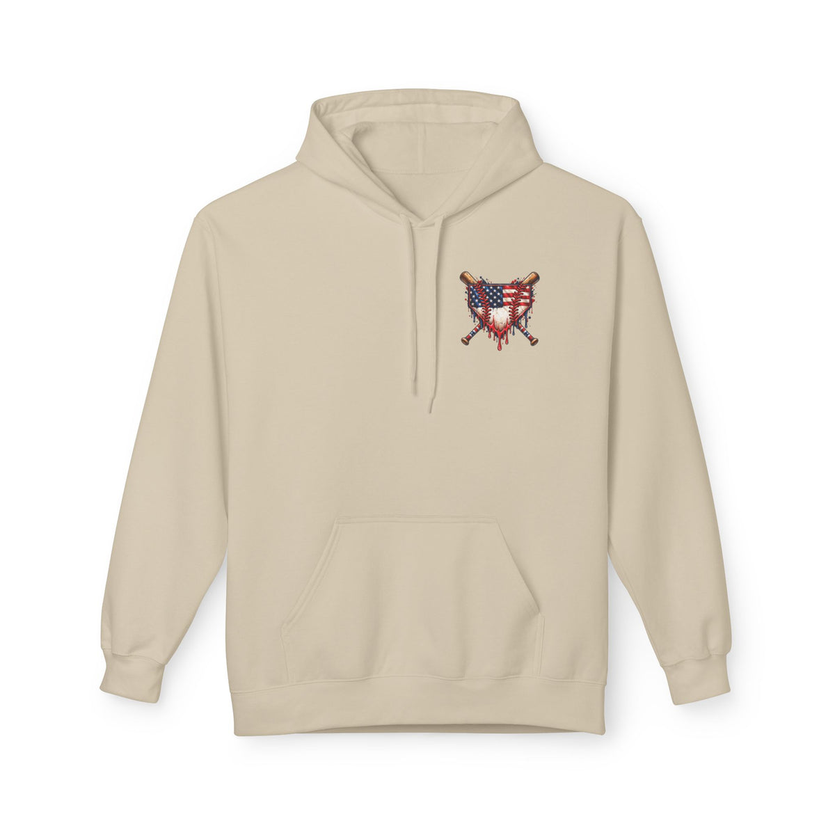 American Flag Baseball Home Plate Rebels Hoodie | Dripping USA Baseball Design