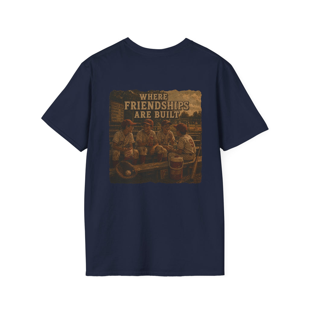 Vintage Baseball Nostalgia Shirt, Where Friendships Are Built Tee, Classic Baseball Fan Shirt, Game Day Graphic Tee, Sports Lover Gift