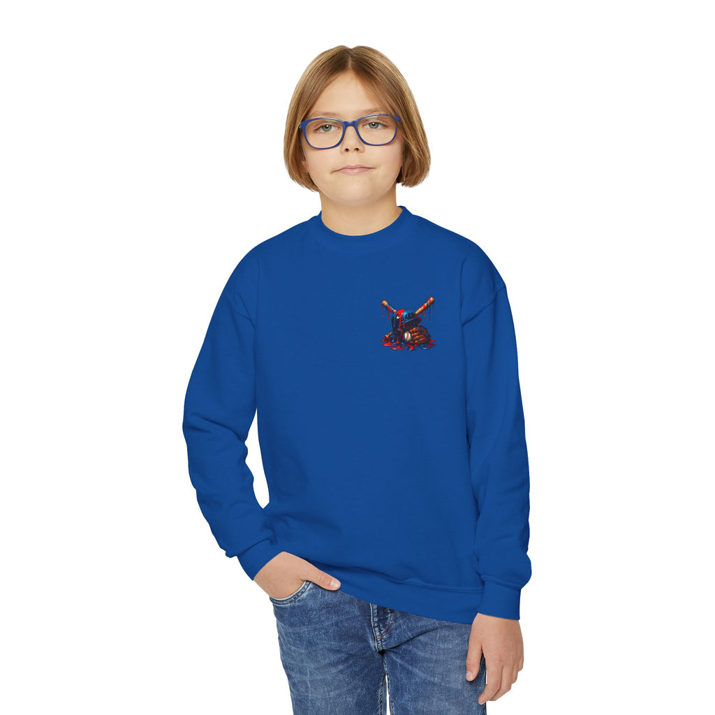 Drip Baseball Helmet Youth Sweatshirt | Drip Graphic, Sports Skull