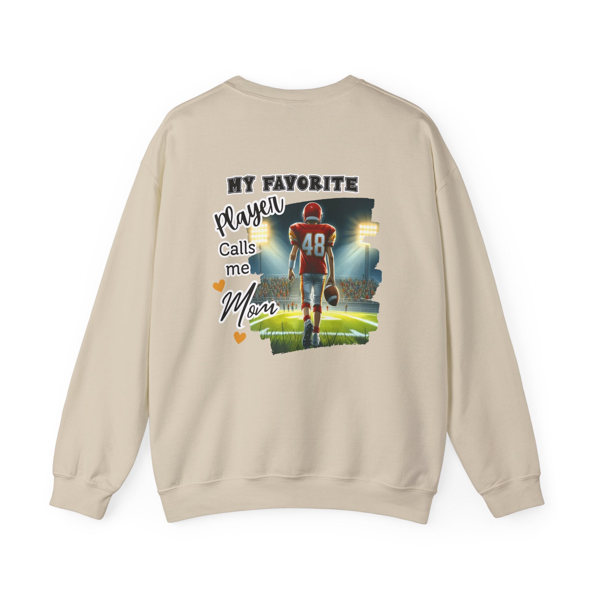 My Favorite Player Calls Me Mom Crewneck Sweatshirt, Family Sweatshirt, Sports Mom Gift, Football Sweatshirt, Unisex Casual Wear