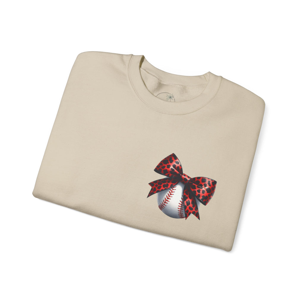 Spartans Baseball Red Leopard Bow Baseball