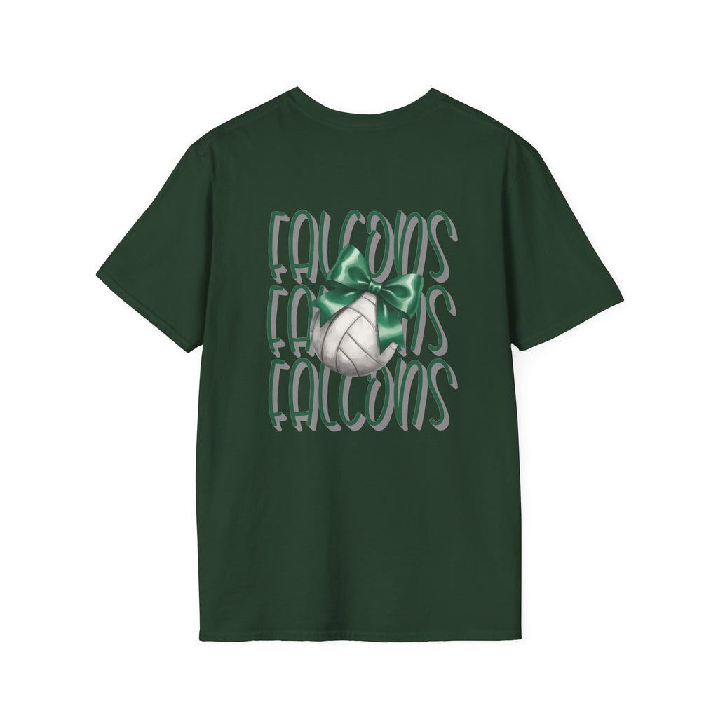 Green Bow Volleyball Falcons T-Shirt | Sports Team Spirit