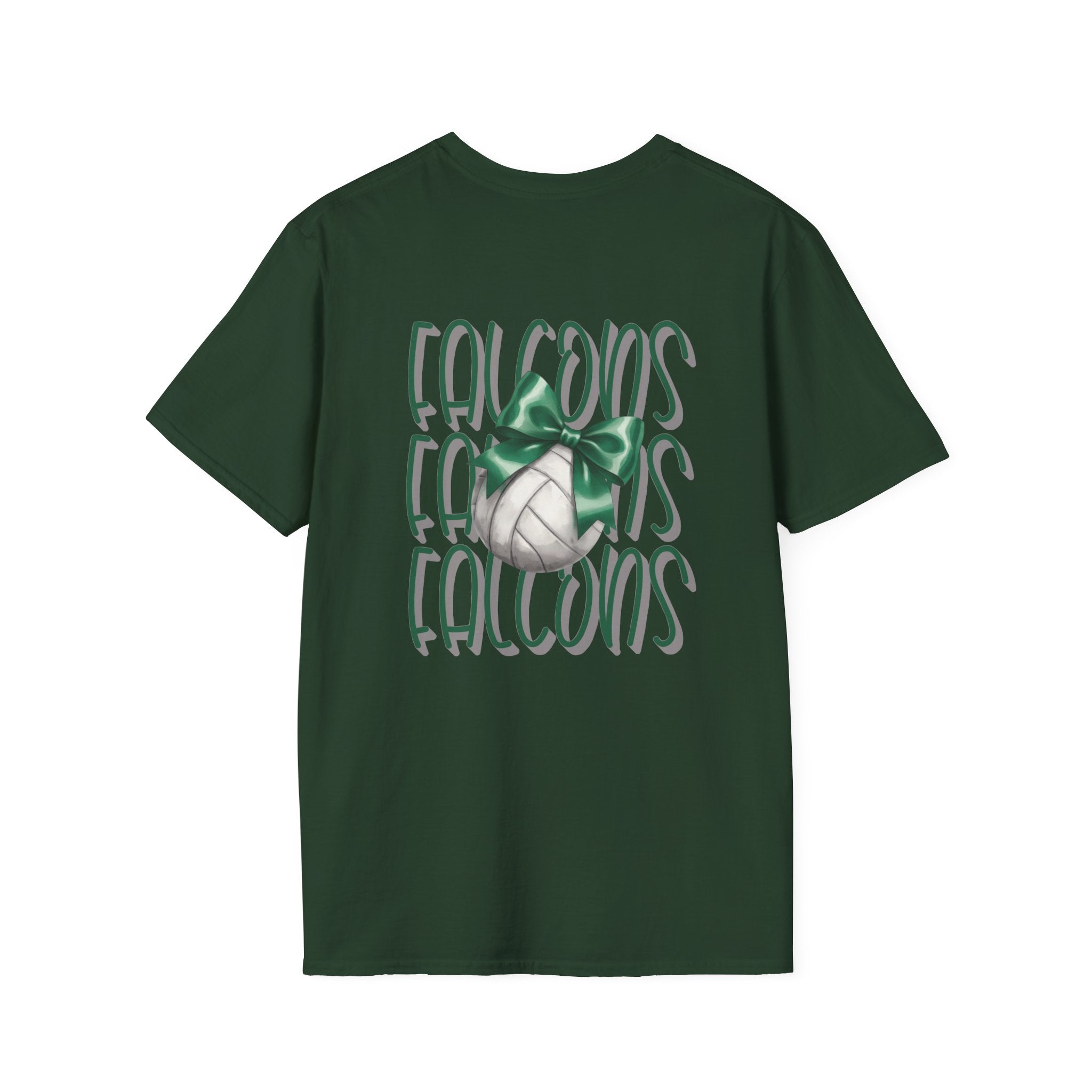 Green Bow Volleyball Falcons T-Shirt | Sports Team Spirit