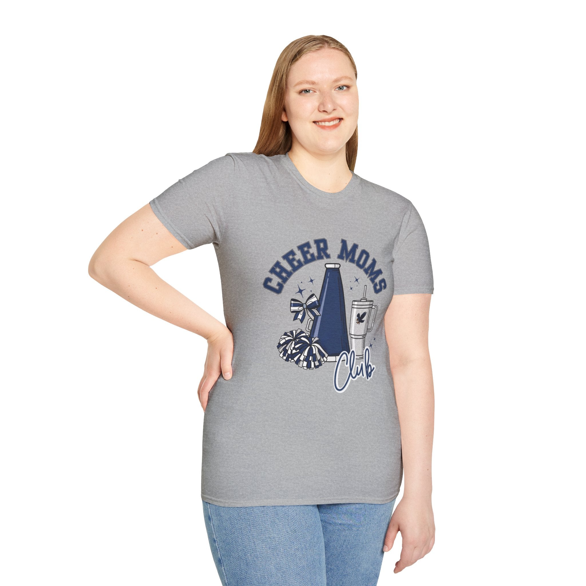 Cheer Moms Club T-Shirt | Pom Pom, Megaphone, Coffee Graphic