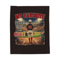 Velveteen Plush Blanket – “My Favorite Player Calls Me Mimi” Baseball Grandma Gift