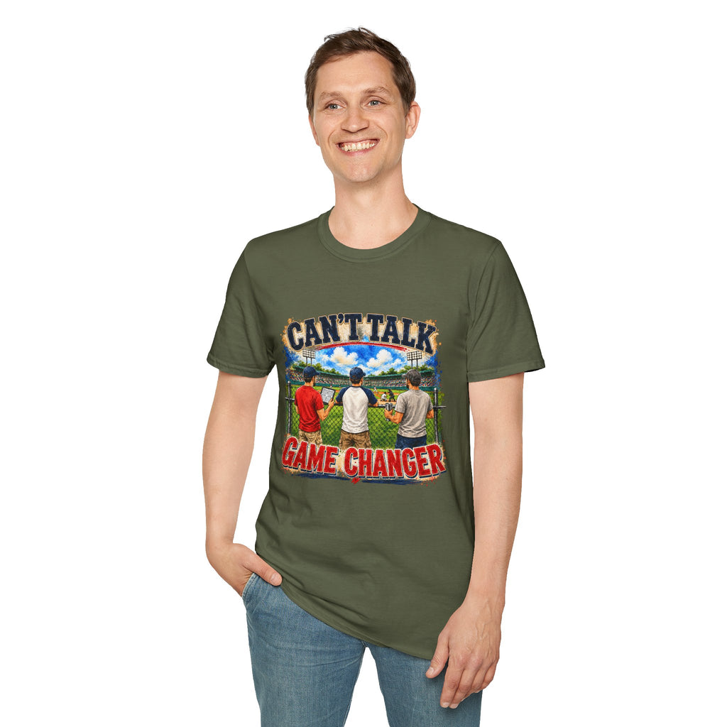 Can't Talk Game Changer T-Shirt | Baseball Field Scene