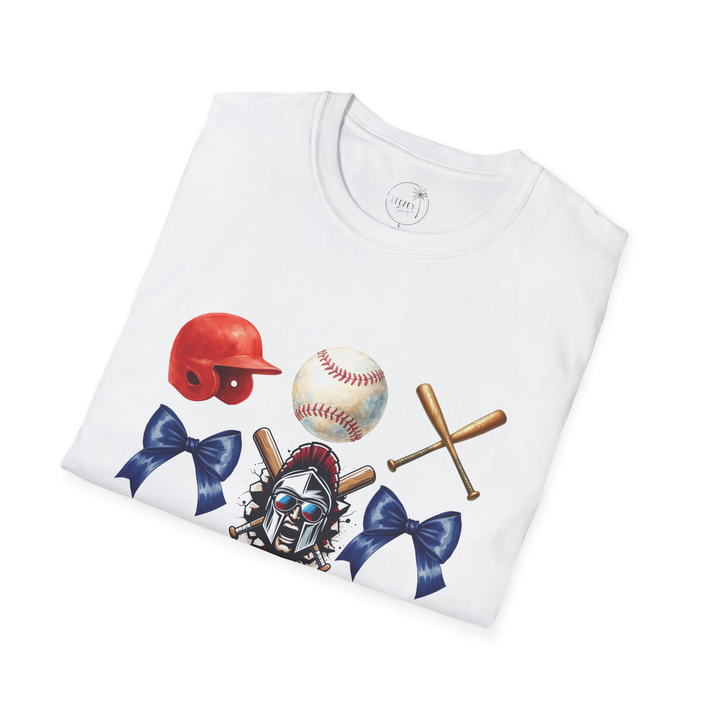 Spartan Baseball Helmet and Gear T-Shirt | Baseball bats, balls, catcher mask, bows