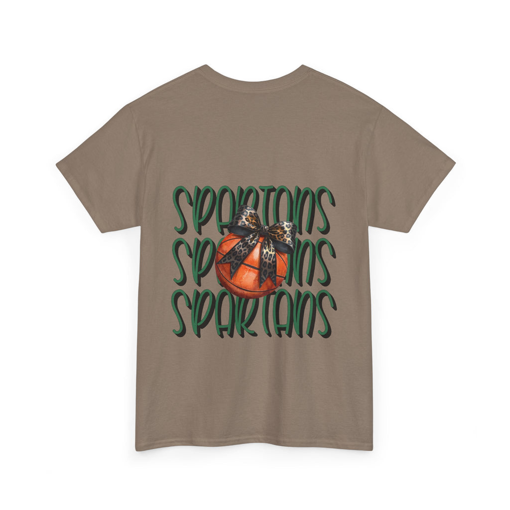 Basketball with Bow Tee | Spartans Script Back