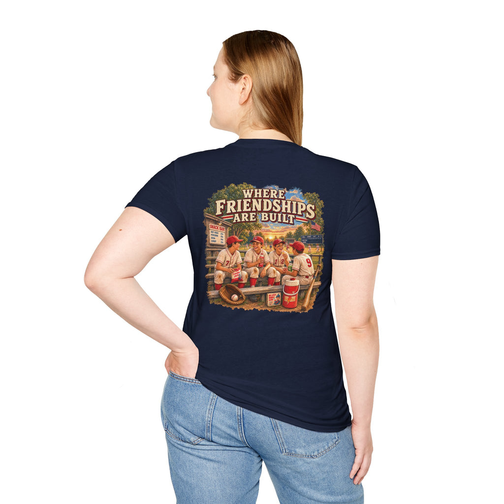 Vintage Baseball Nostalgia Shirt, Where Friendships Are Built Tee, Classic Baseball Fan Shirt, Game Day Graphic Tee, Sports Lover Gift