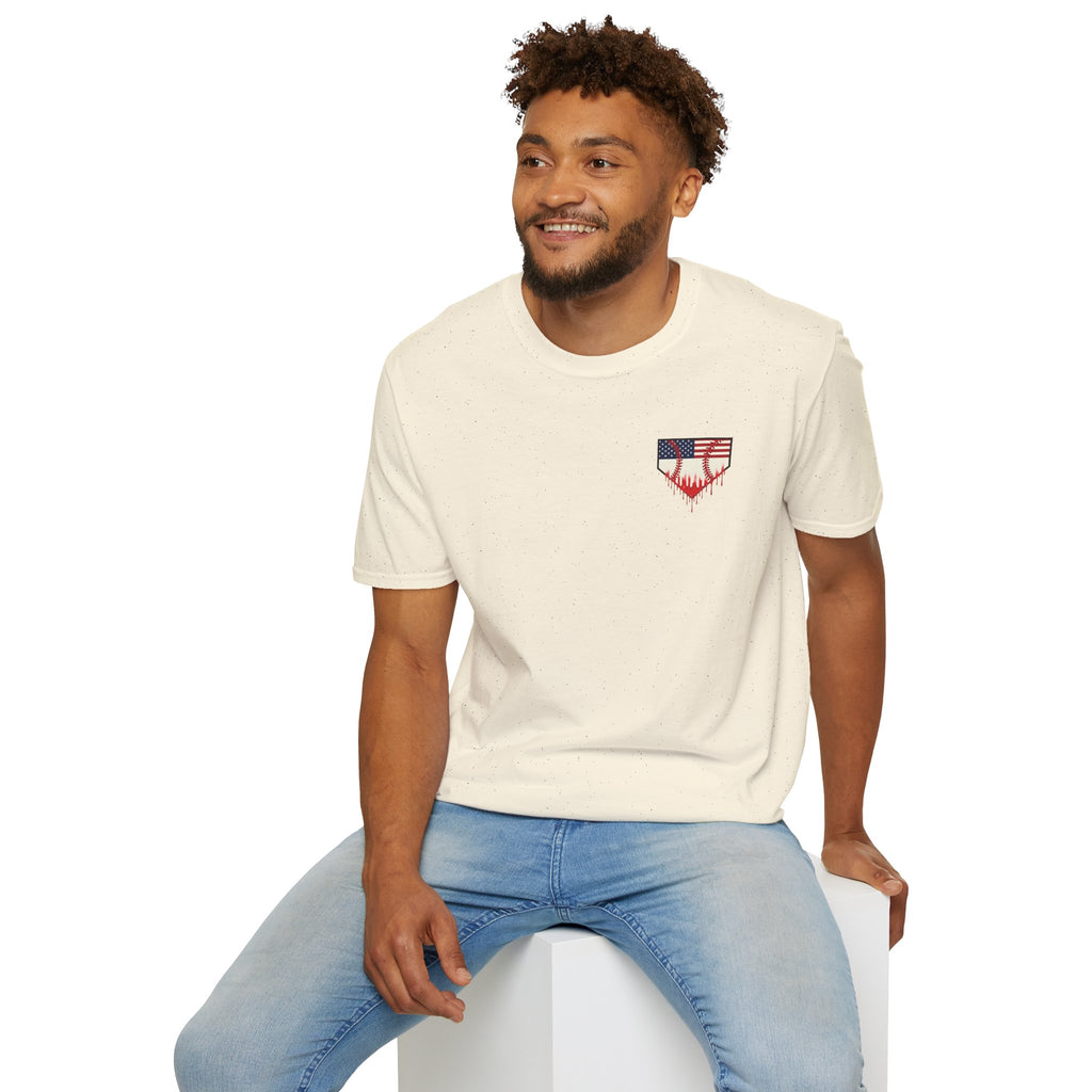 Rebels American Flag Baseball T-Shirt |American Flag Home Plate Drip Design