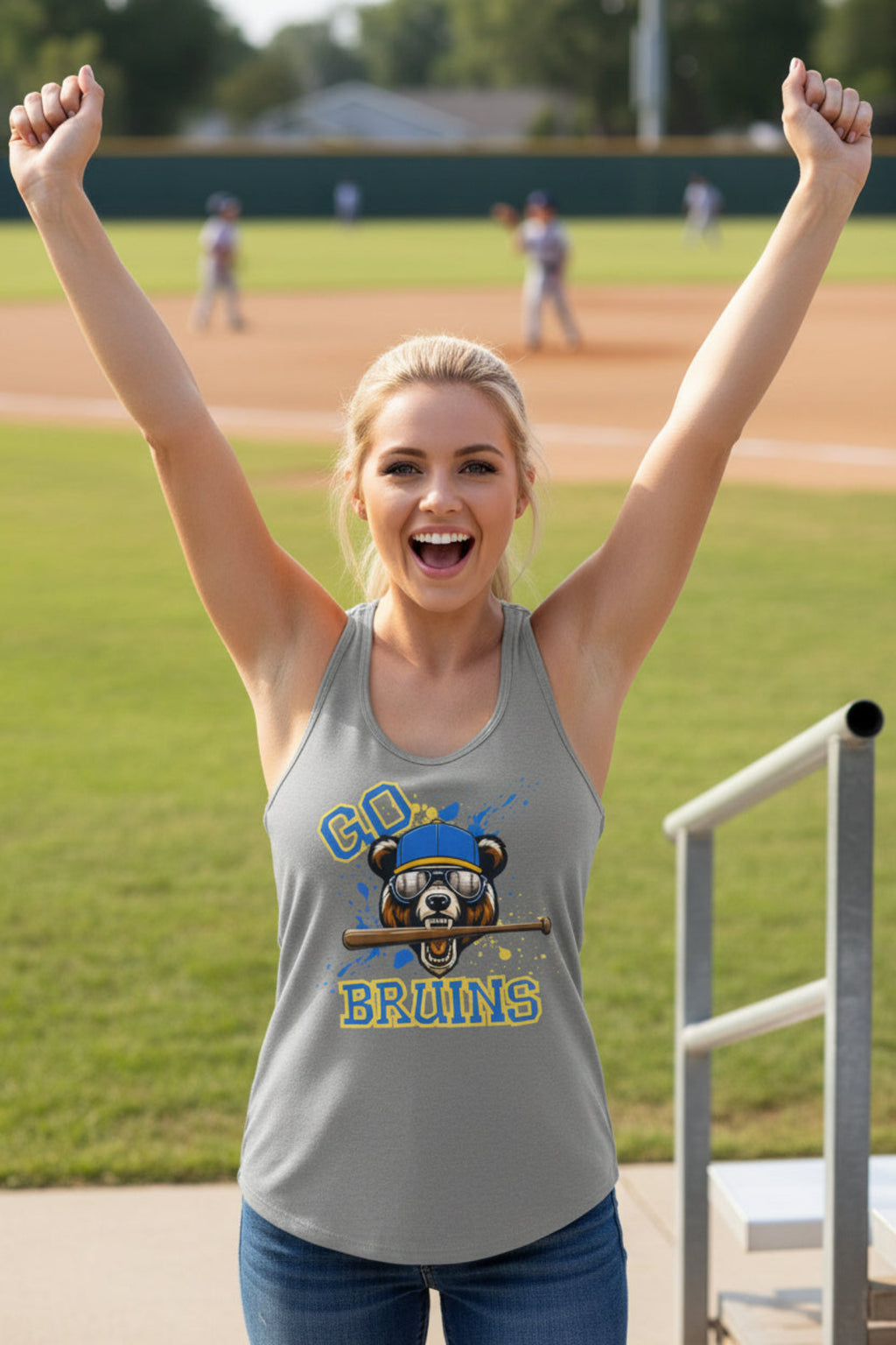 Go Bruins Baseball Women's Ideal Racerback Tank