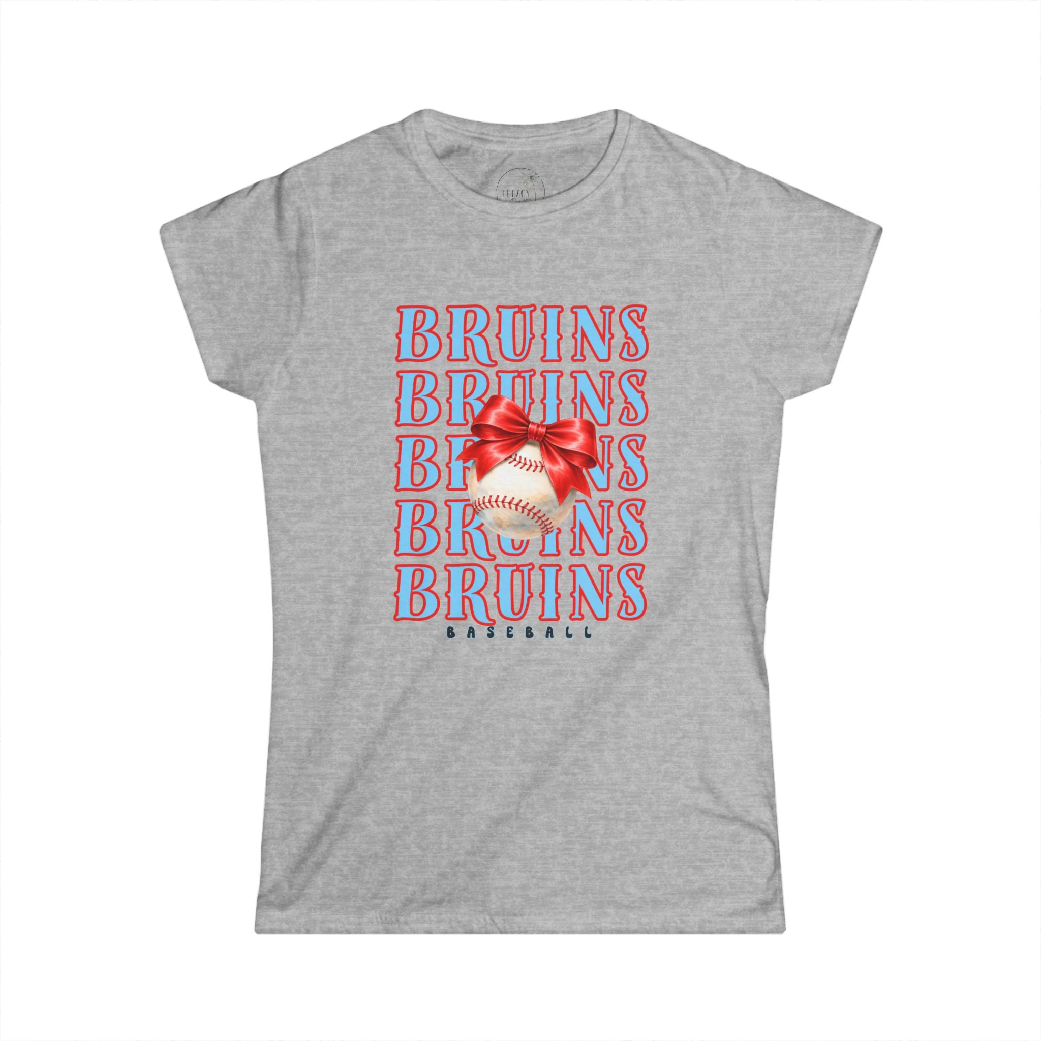 Bruins x3 baseball Tee | bow-accented softball design