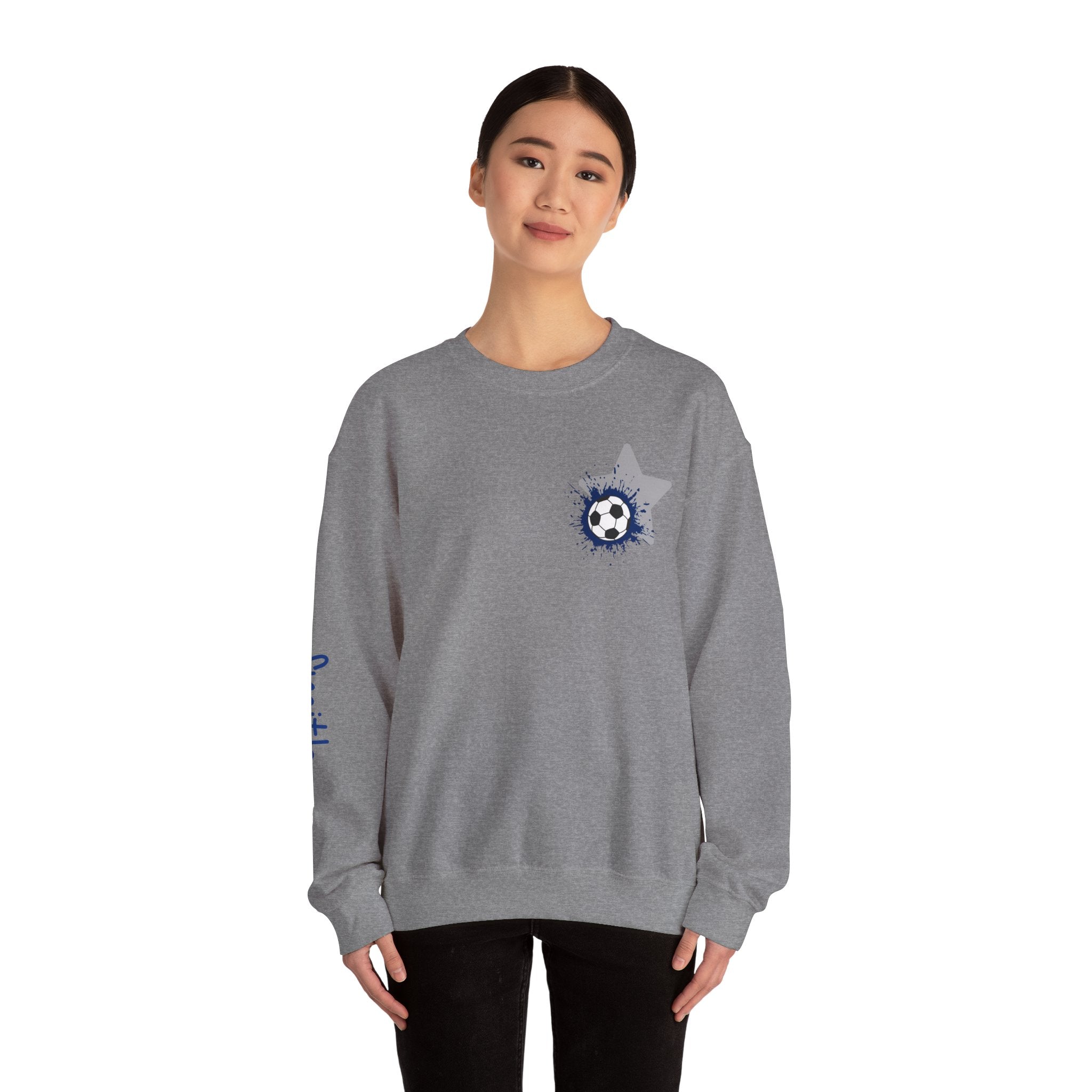 Freedom Falcons Soccer Player Crewneck Sweatshirt | My Favorite Player Back Print