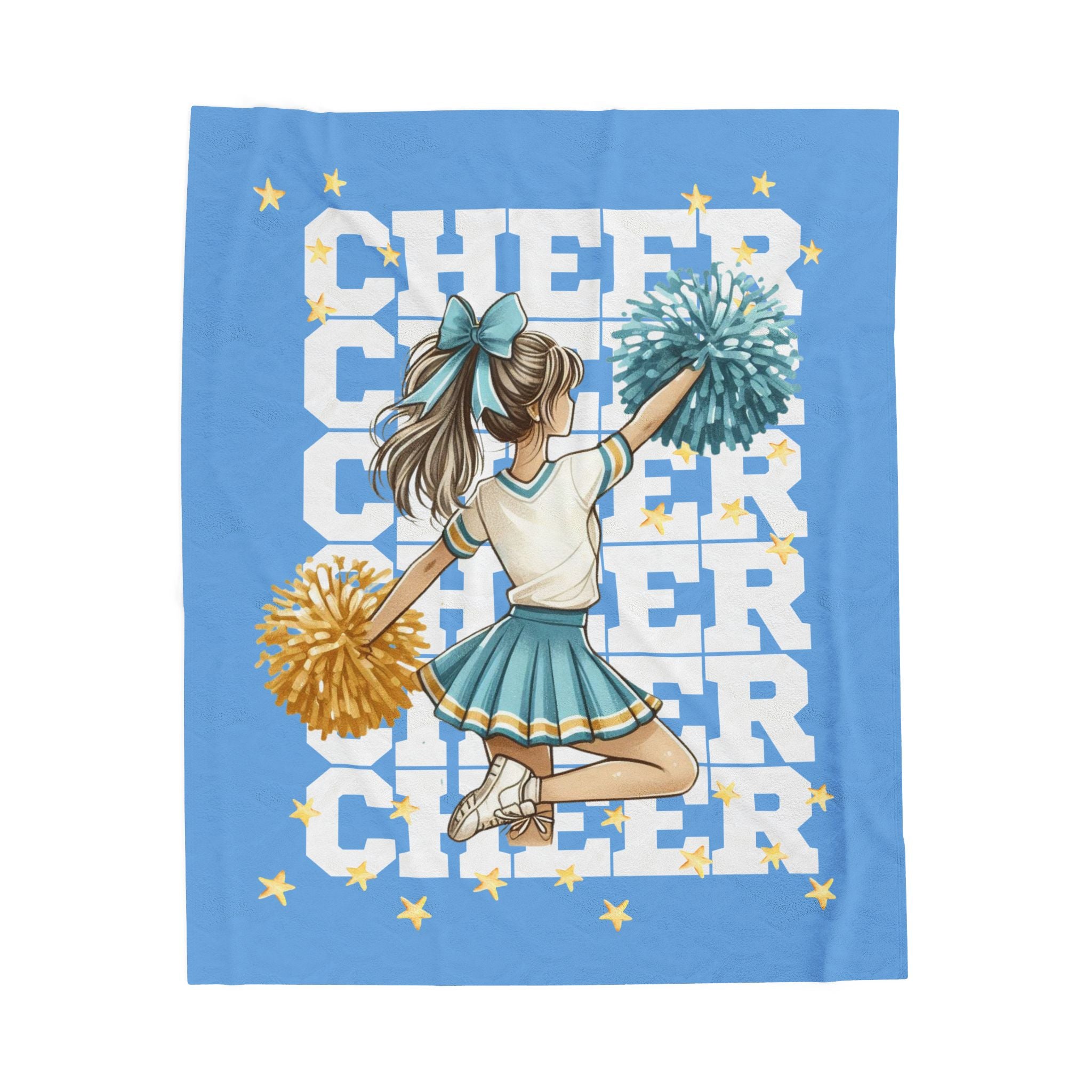 Cheerleader Velveteen Plush Blanket - Cozy Throw for Sports Fans, Cheer Events, Cheer MOM gift, Gift Idea for Cheerleaders, Soft Blanket