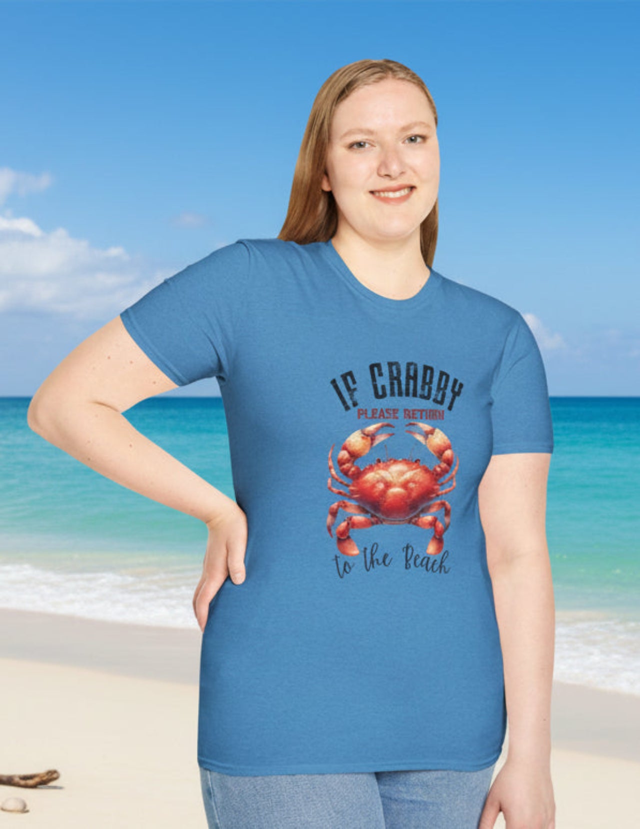 If Crabby Please Return to the Beach T-Shirt | Crab Graphic Tee