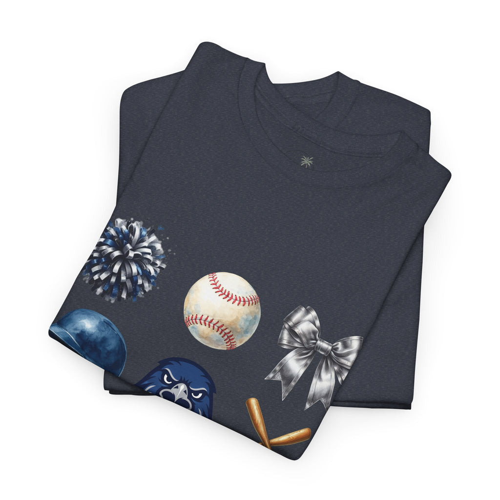 Freedom Falcon Baseball Icons Tee | Helmet, Bat, Ball,