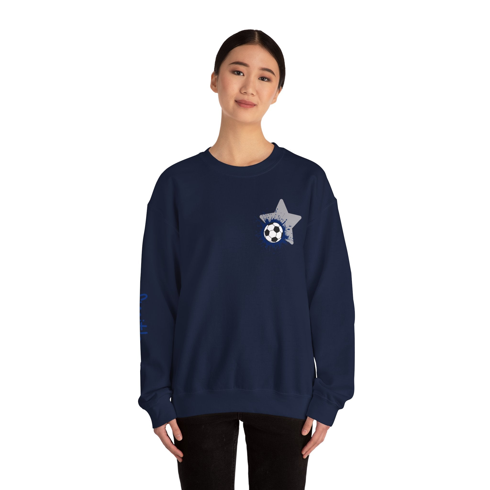 Freedom Falcons Soccer Player Crewneck Sweatshirt | My Favorite Player Back Print